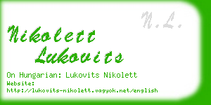 nikolett lukovits business card